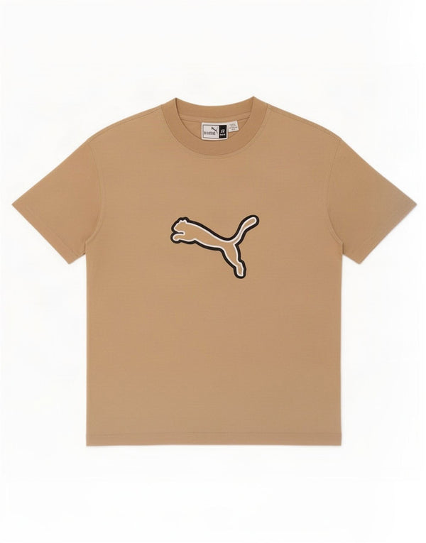 T-shirt grafica da uomo vestibilità ampia Puma XS in cotone beige