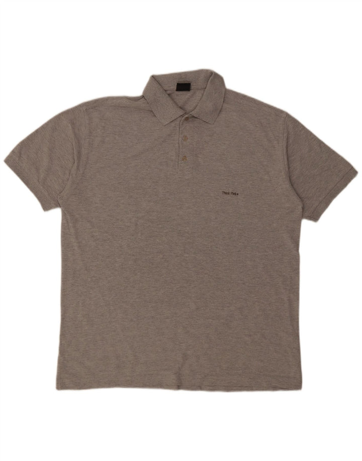 Polo da uomo Think Pink XL in cotone grigio