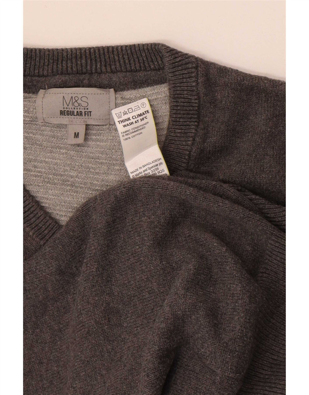 Canotta da uomo Marks & Spencer vestibilità regolare in cotone grigio medio
