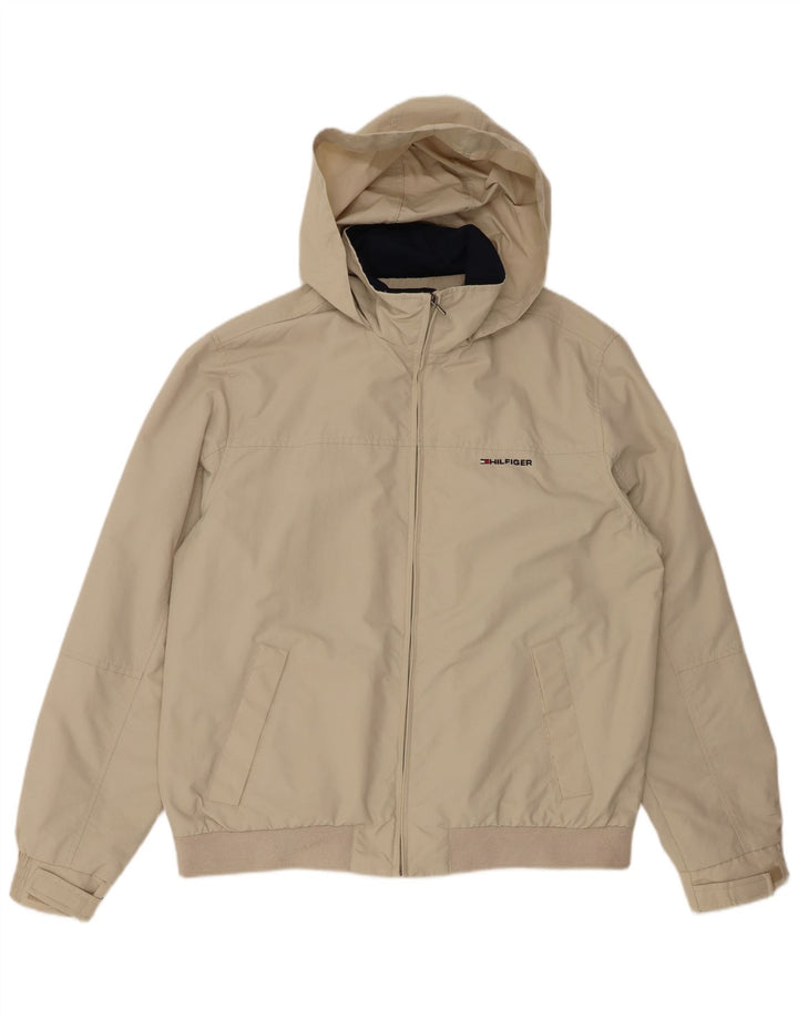 Bomber con cappuccio da uomo Tommy Hilfiger UK 42 XL Nylon beige