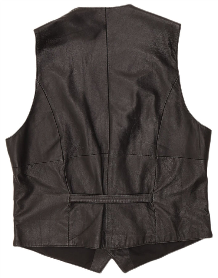 Gilet in pelle da uomo Hide Society EU 48 Pelle nera media
