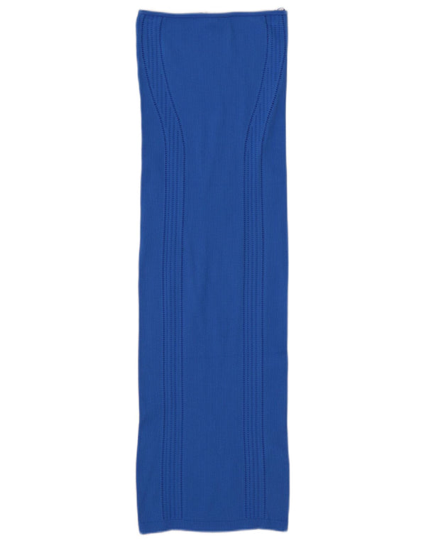 Abito senza spalline da donna Zara UK 4 XS blu poliammide