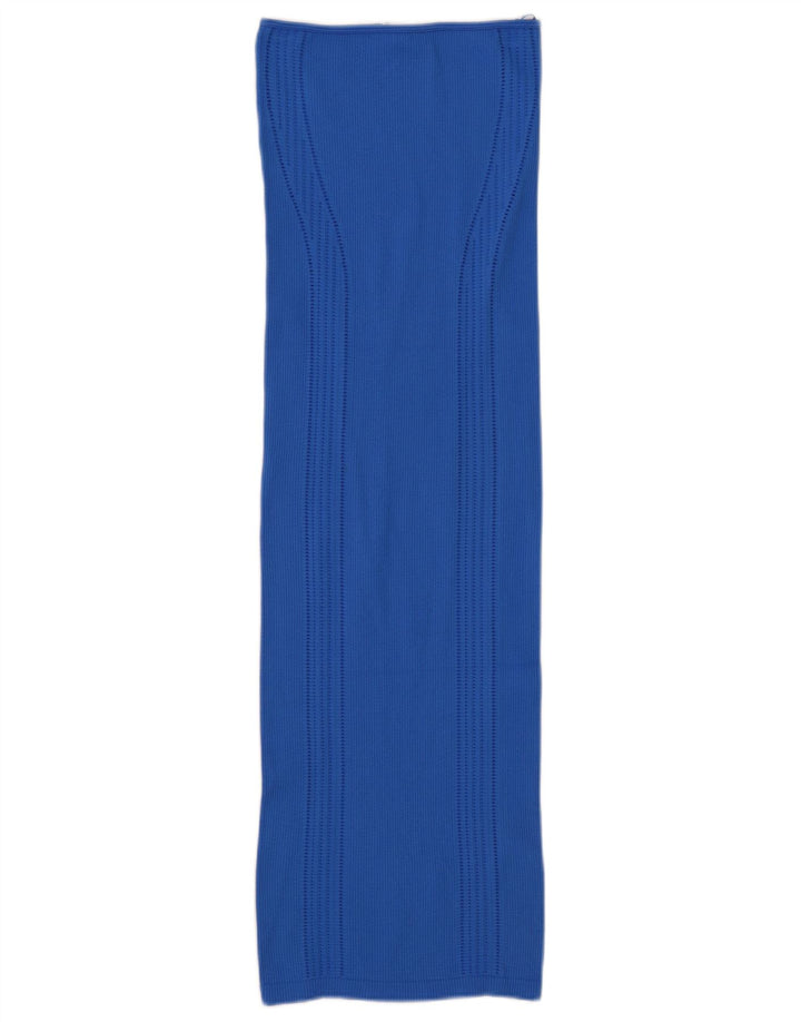 Abito senza spalline da donna Zara UK 4 XS blu poliammide
