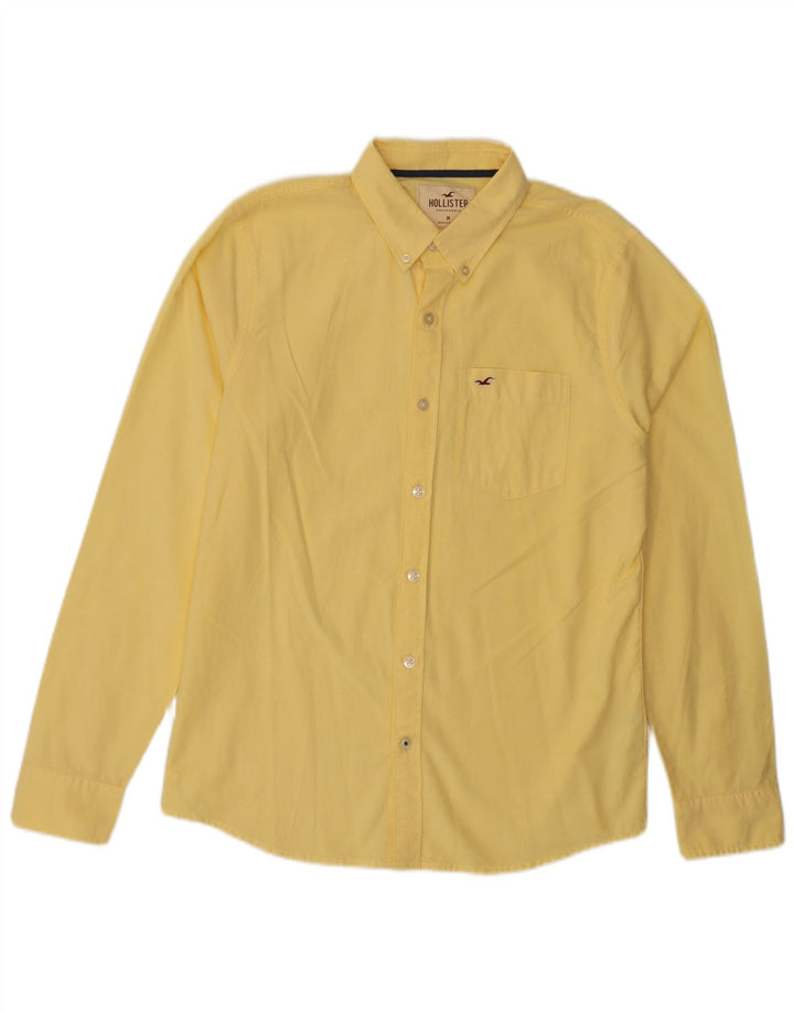 Camicia Hollister da uomo in cotone giallo medio
