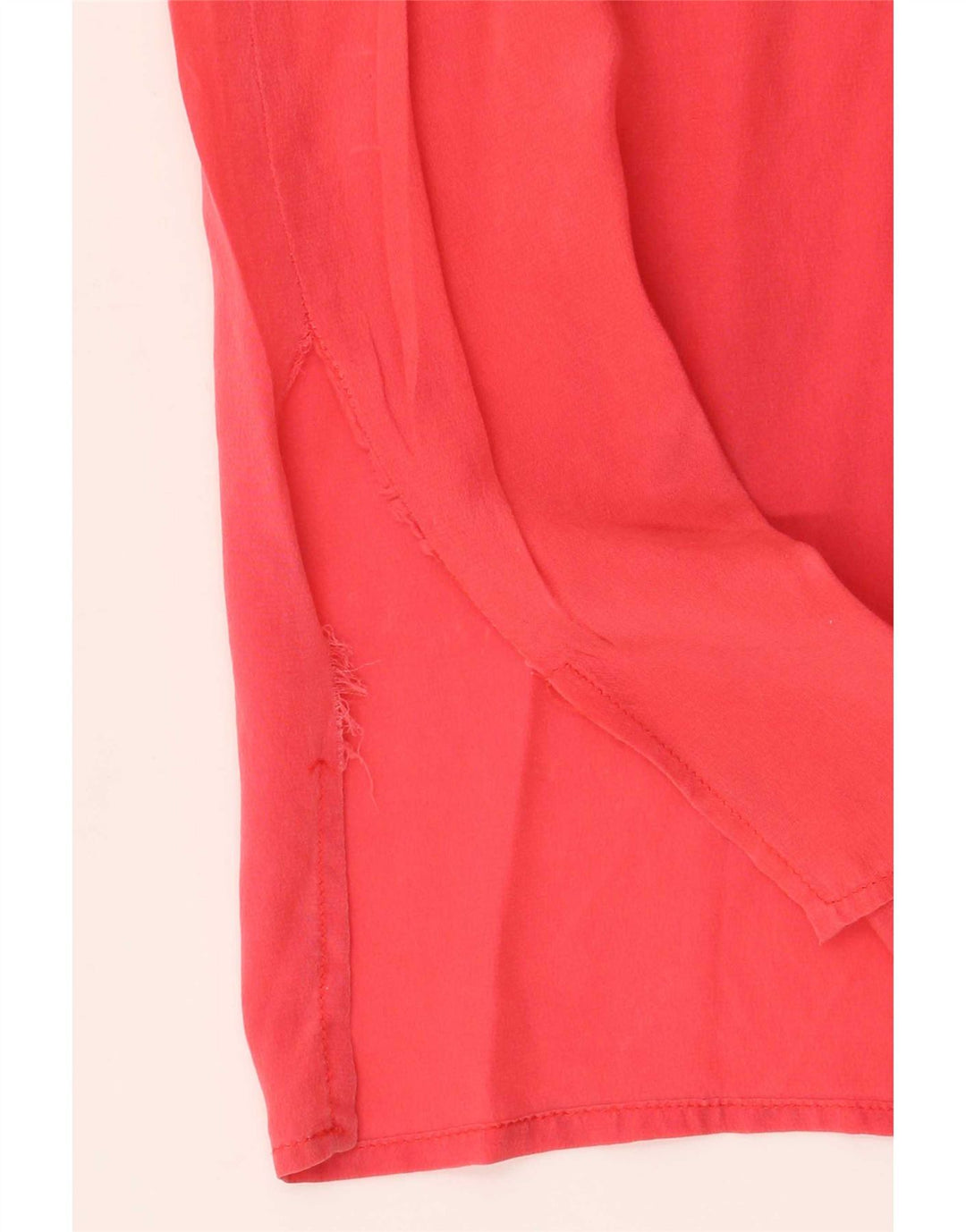 Top camicetta senza maniche vintage da donna UK 14 seta rossa media
