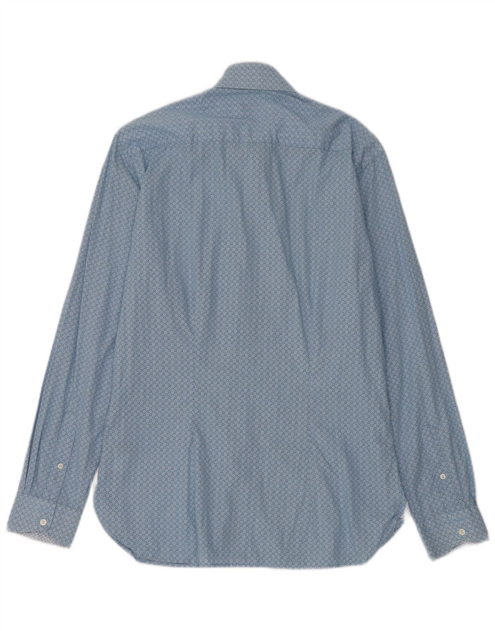 Camicia da uomo Ted Baker taglia 15 1/2 cotone floreale blu medio