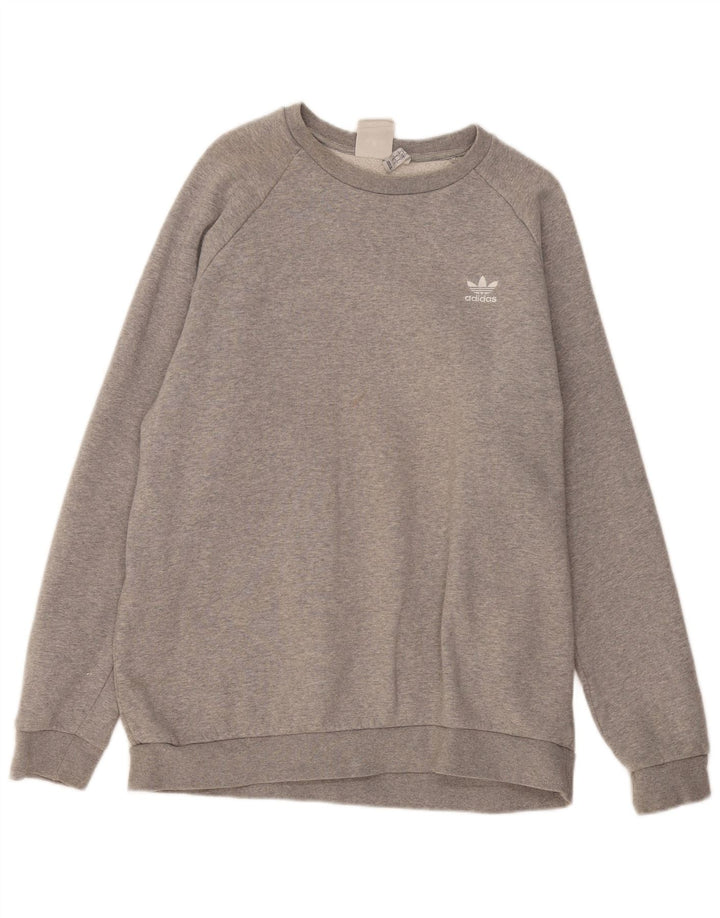 Felpa da uomo ADIDAS maglione grande cotone chiazzato grigio