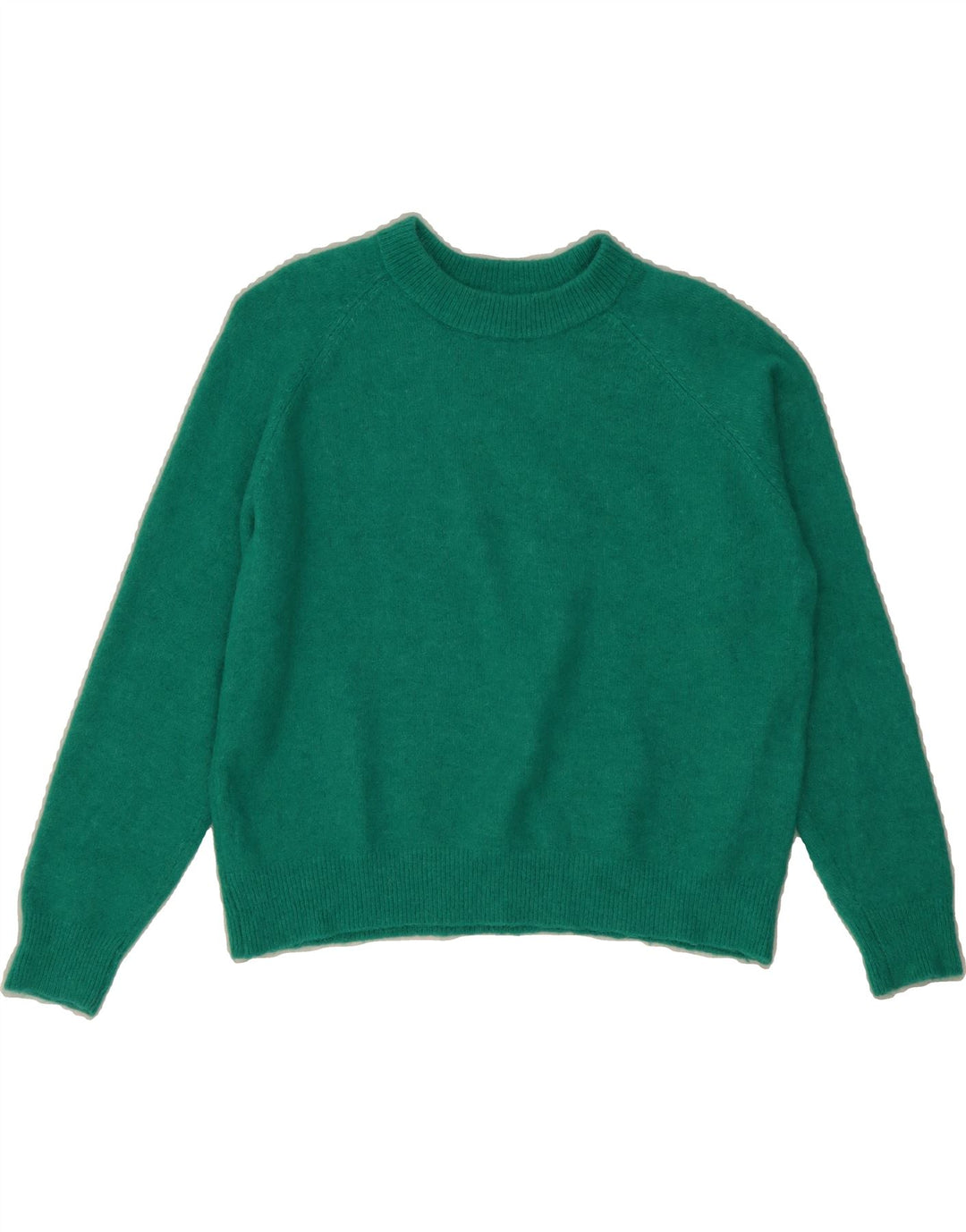 ZARA Womens Crew Neck Jumper Sweater UK 14 Medium Green Nylon Vintage Zara and Second-Hand Zara from Messina Hembry 