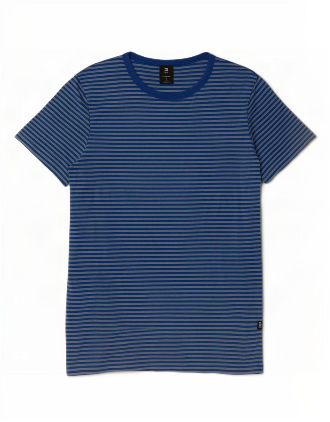 T-shirt da donna G-Star Top in cotone gessato blu medio