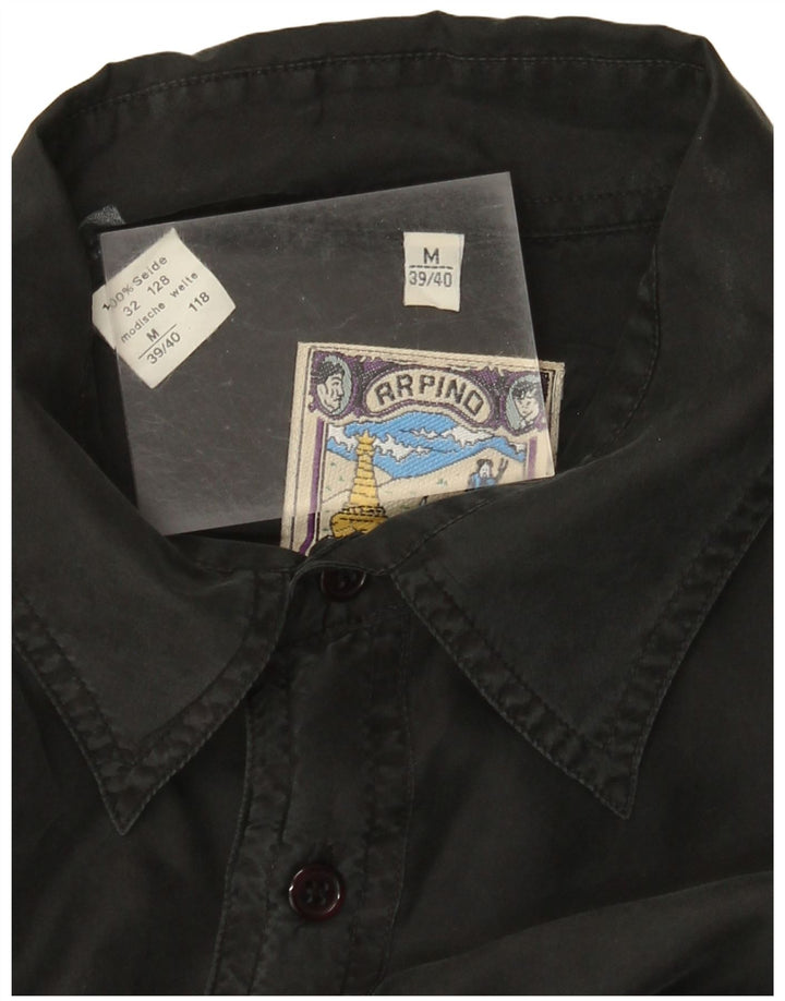Camicia Uomo Arpino Taglia 39/40 Media Seta Nera