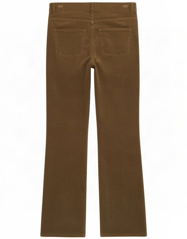 Marks & Spencer Womens High Waist Corduroy Trousers UK 10 Small W28 L30 Kha