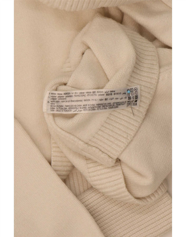Maglione corto a collo alto oversize corto da donna Zara UK 10 piccolo bianco sporco