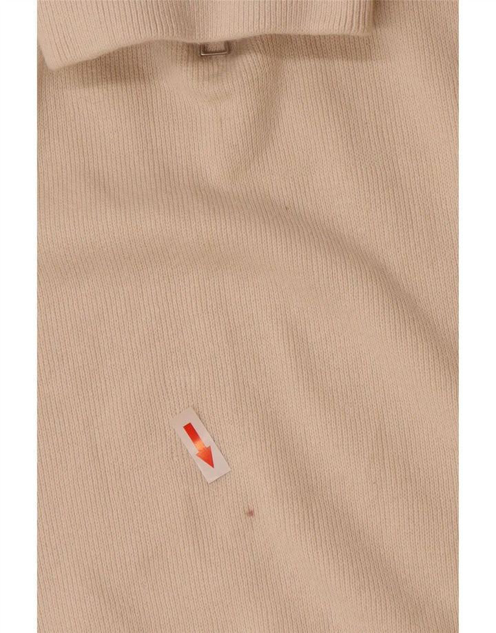 Maglione Zara da uomo con collo con zip, grande, in cotone bianco sporco