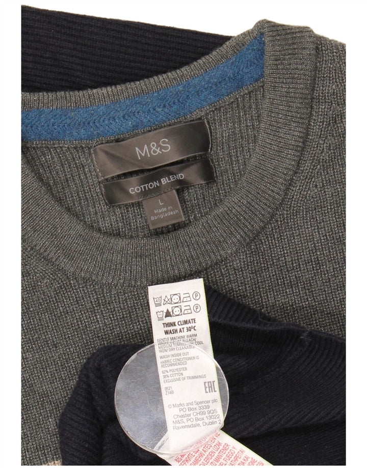 Maglione maglione girocollo da uomo Marks & Spencer grande multicolore