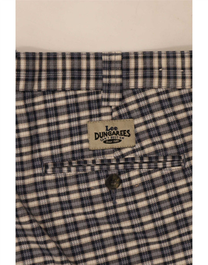 Lee Pantaloncini chino da uomo con salopette W30 a quadri blu medio