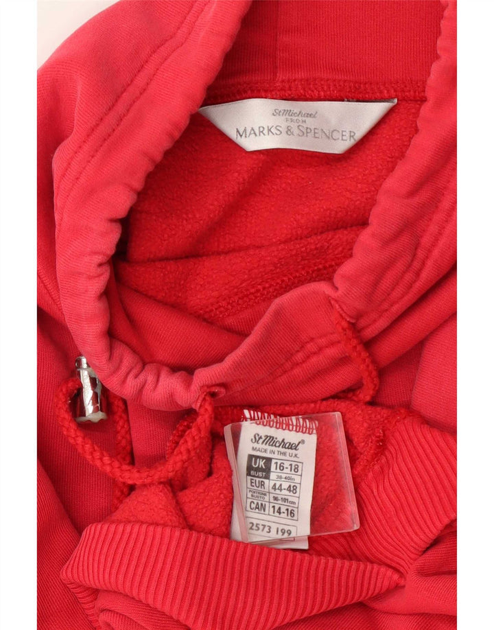 Felpa da donna Marks & Spencer vestibilità comoda maglione UK 16/18 grande rosso