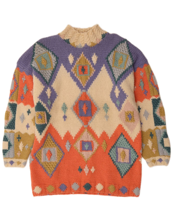 Maglione da donna con collo alto e collo alto Paco da donna UK 10 piccolo multicolore N