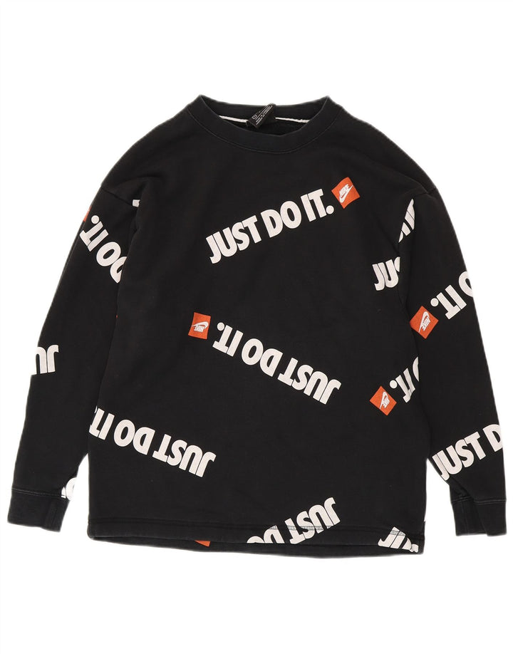 NIKE Felpa con grafica da uomo Maglione piccolo in cotone nero