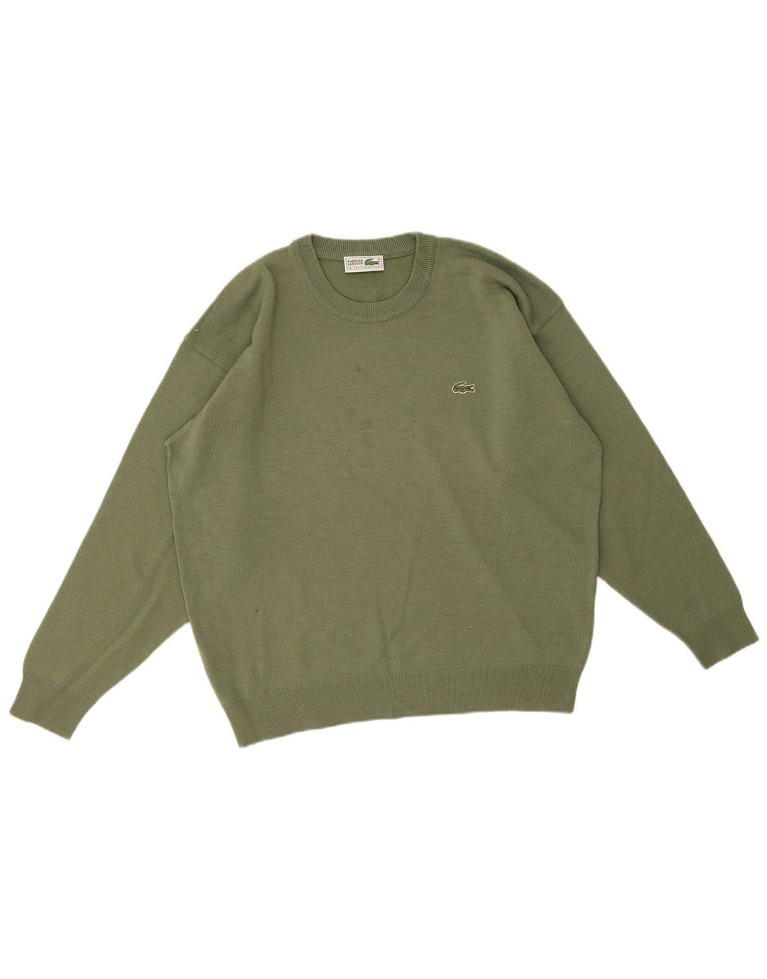 Maglione maglione girocollo da uomo Lacoste taglia 6 XL lana verde