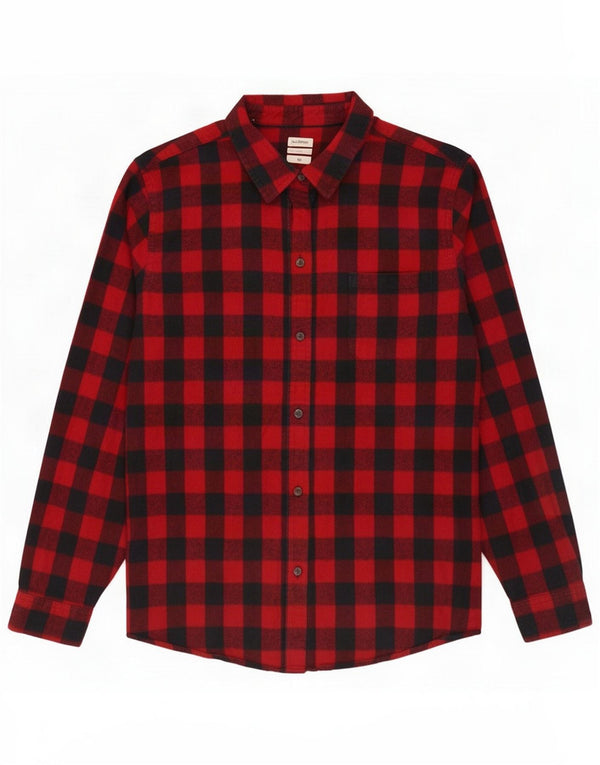 L.L.Bean Womens Relaxed Fit Flannel Shirt UK 18 XL Red Gingham Cotton