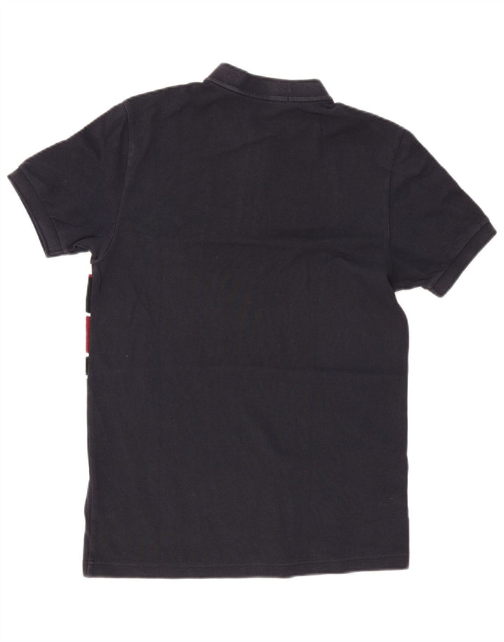 Polo da uomo Fred Perry piccola in cotone color block blu navy