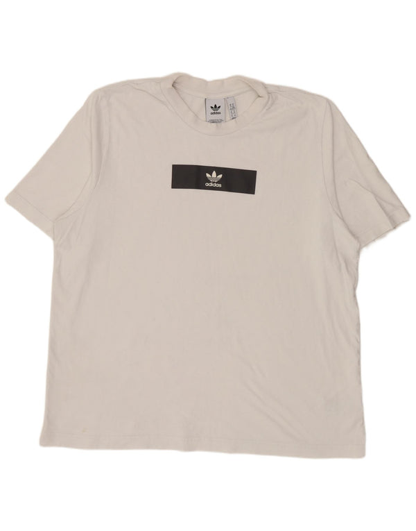 T-shirt grafica da uomo Adidas Top XL in cotone bianco