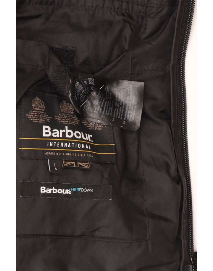 Giacca imbottita con cappuccio da uomo Barbour UK 40 grande poliestere nero