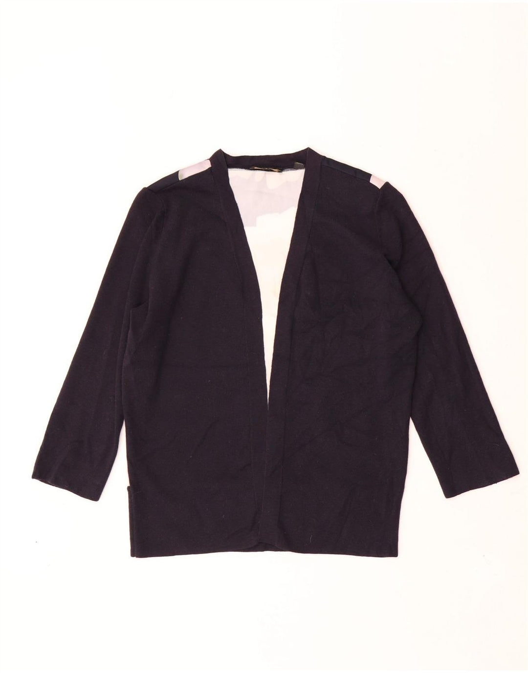 Maglione cardigan aperto da donna Ted Baker taglia 2 piccolo cotone floreale blu navy