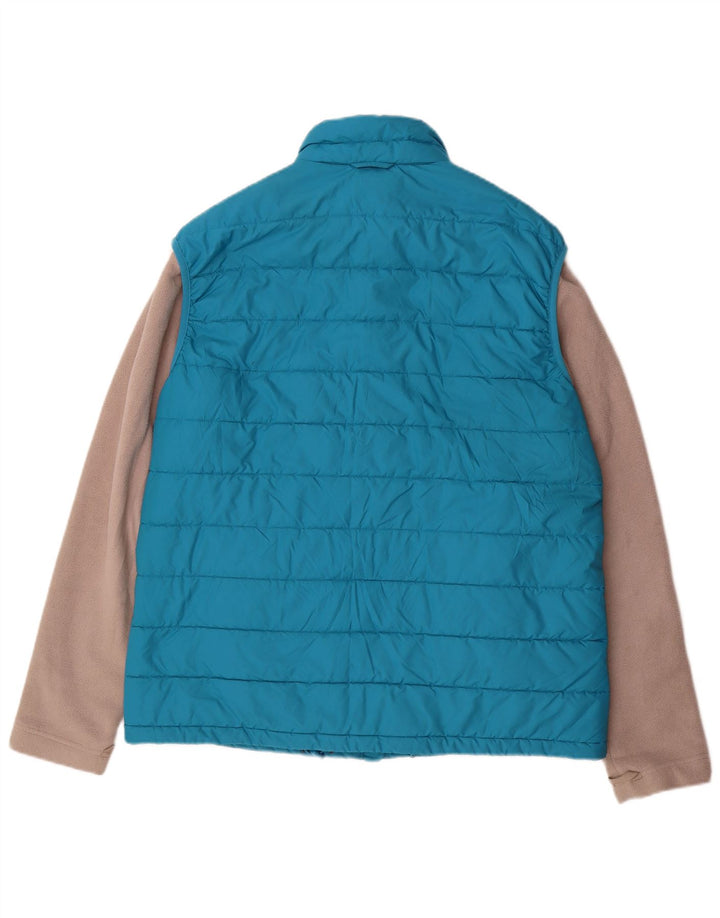 JACK WOLFSKIN Mens Padded Gilet UK 40/42 Large Blue Colourblock Polyester