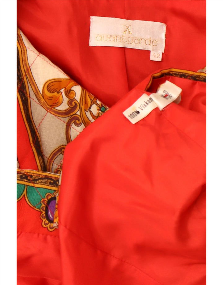 Giacca blazer a 5 bottoni grafica da donna VINTAGE IT 42 Medium Orange Paisley