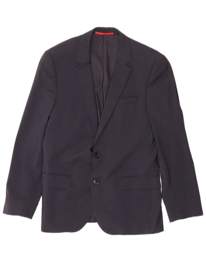 Giacca blazer da uomo a 2 bottoni Hugo Boss EU 46 piccola lana vergine blu navy