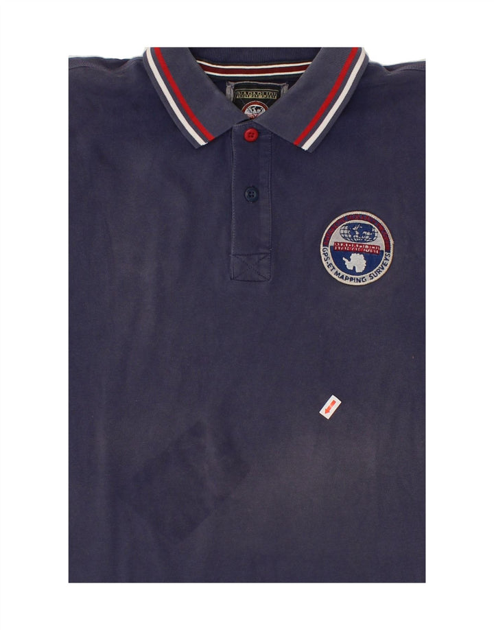 NAPAPIJRI Mens Polo Shirt Large Navy Blue Vintage Napapijri and Second-Hand Napapijri from Messina Hembry 