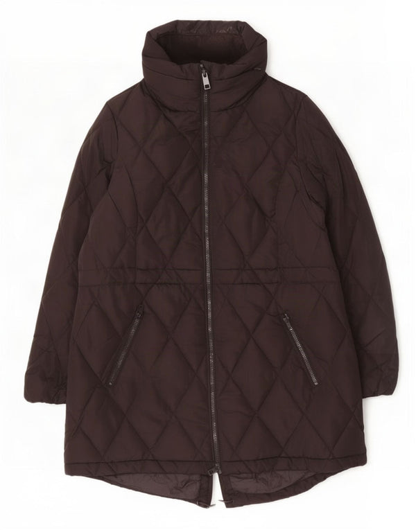 Cappotto imbottito trapuntato da donna Marks & Spencer UK 14 grande poliestere nero