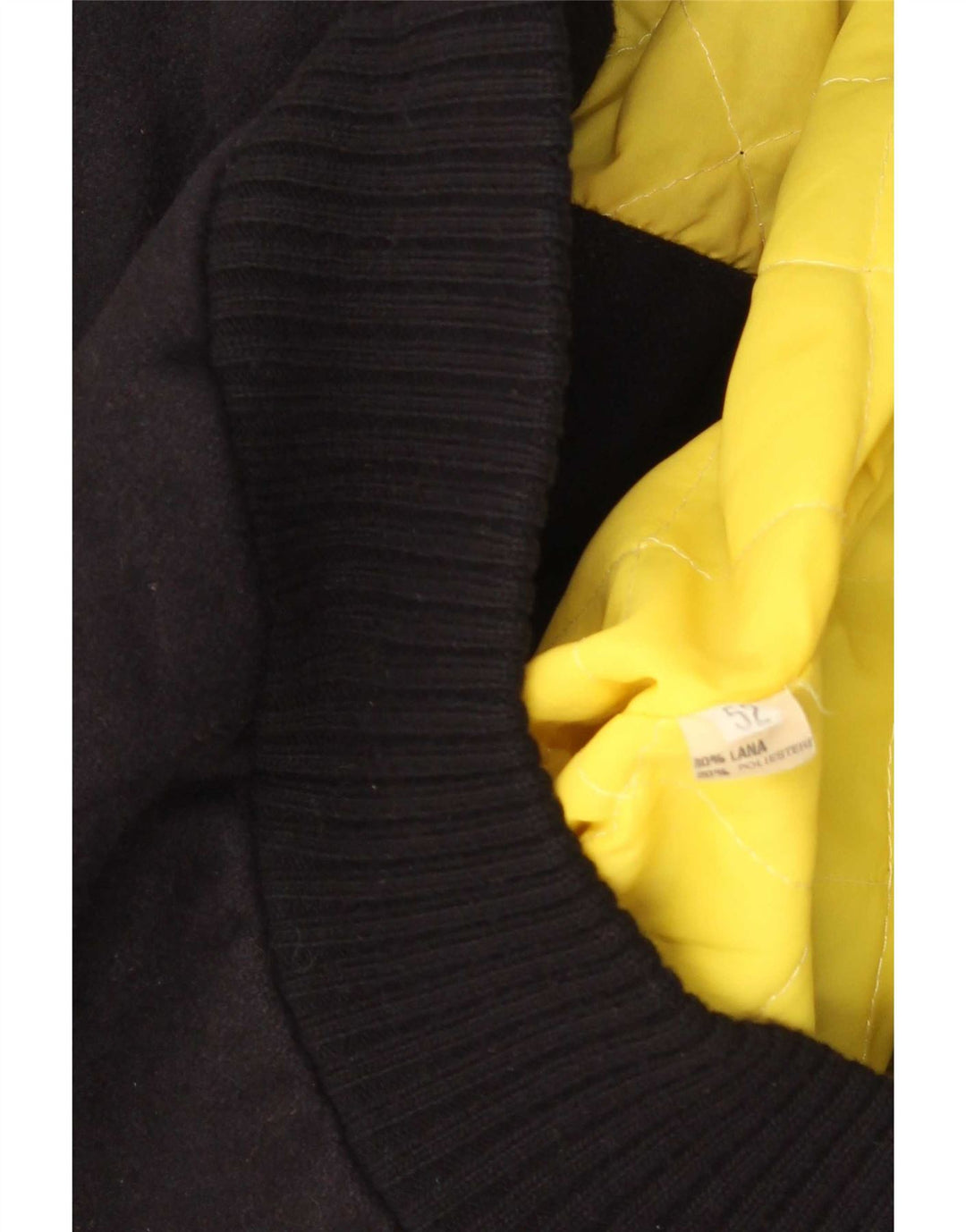 Giacca a vento bomber da uomo vintage IT 52 XL lana nera