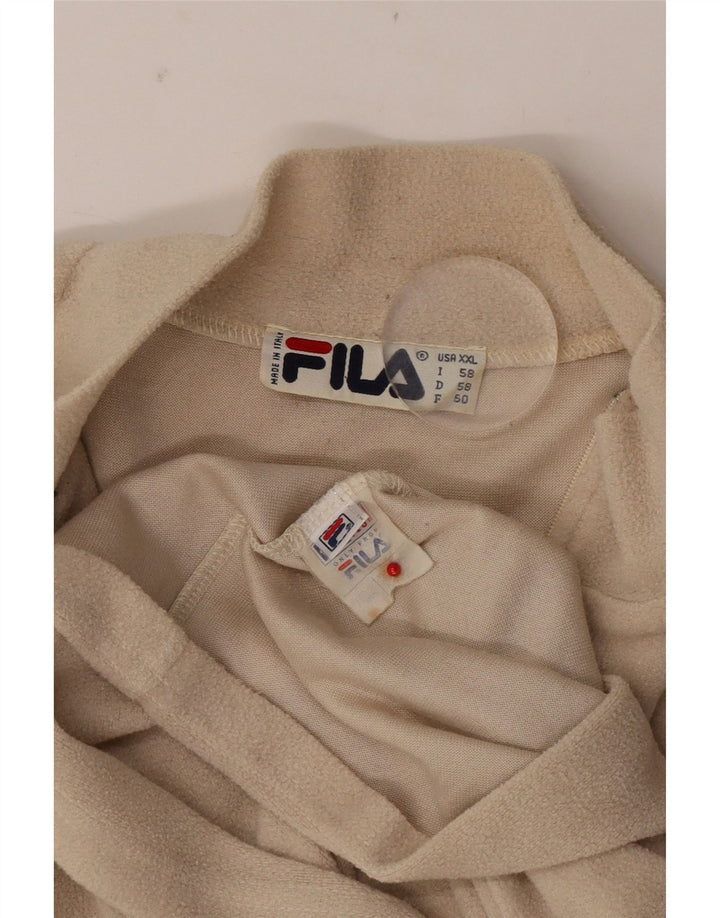Maglione in pile Fila da uomo con zip e collo 2XL Poliestere beige