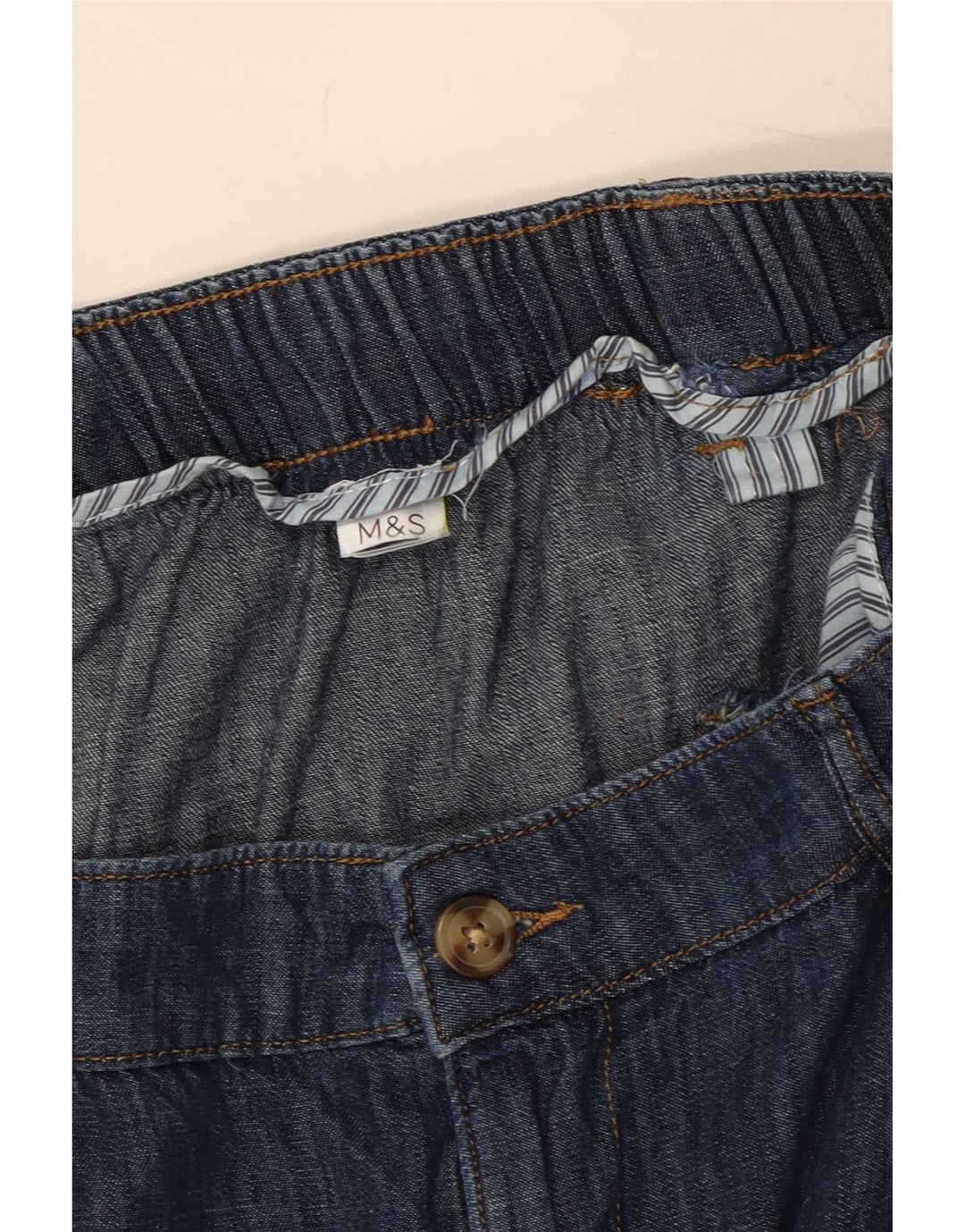 Jeans a gamba larga da donna Marks & Spencer W38 L28 Blu navy