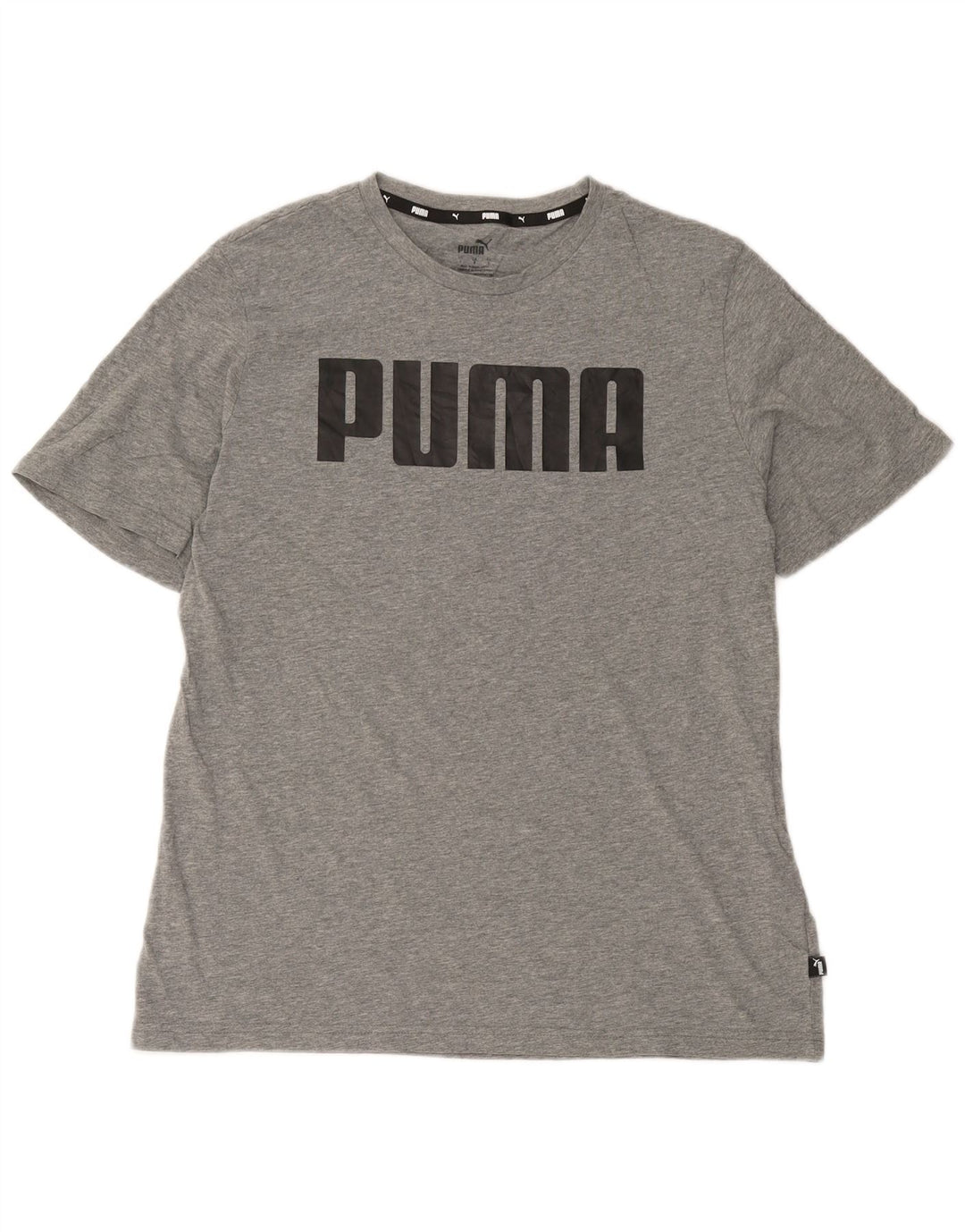 T-shirt grafica da uomo Puma grande in cotone grigio