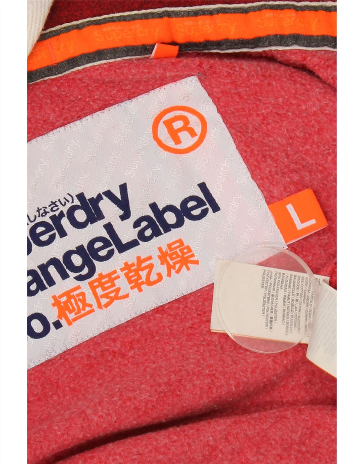 Maglione con cappuccio e zip da uomo Superdry grande in cotone rosso