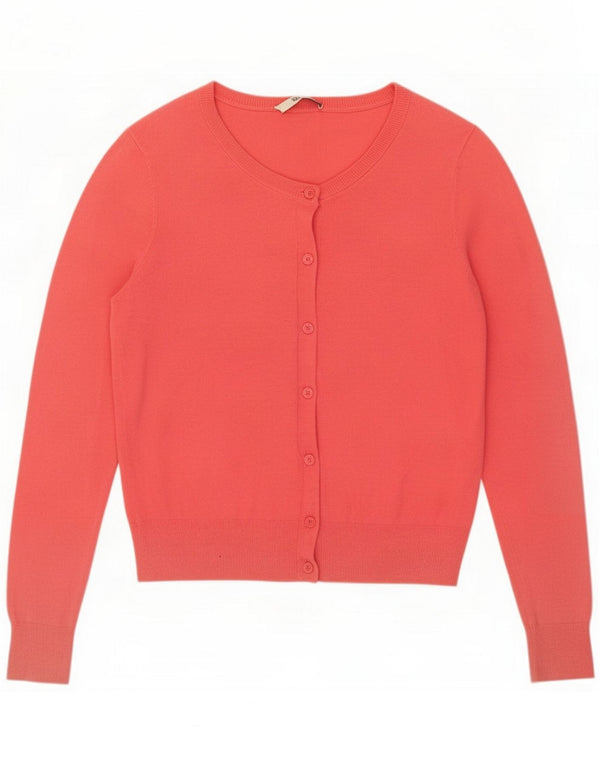 Maglione cardigan da donna Oasis UK 14 cotone rosa medio