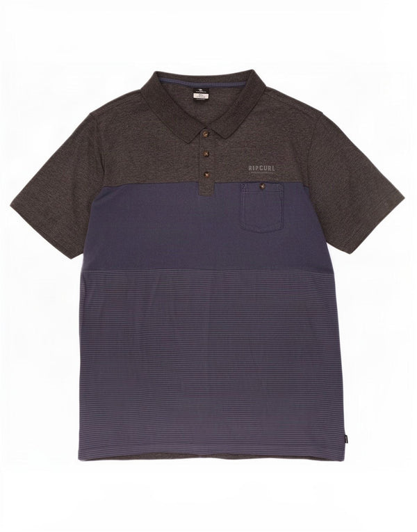 Polo da uomo Rip Curl vestibilità standard 3XL cotone color block grigio