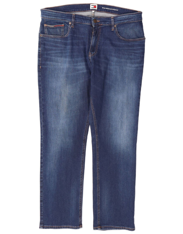 TOMMY HILFIGER Jeans dritti da uomo Ryan vestibilità regolare W36 L30 cotone blu