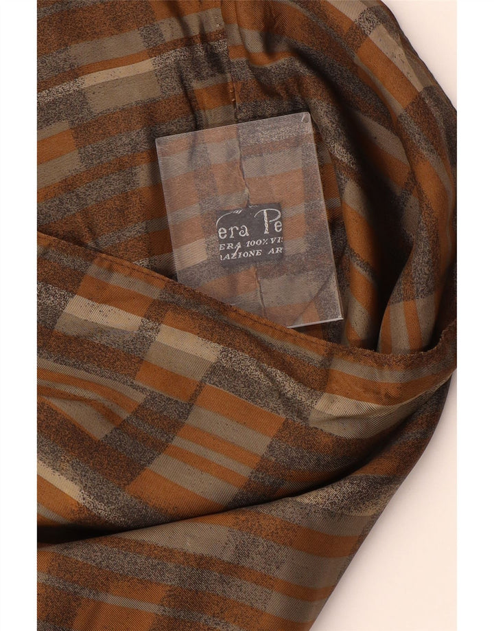 Gilet in pelle da uomo vintage piccolo in pelle marrone tie-dye