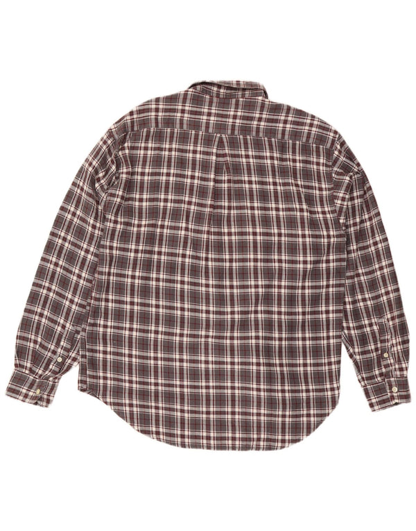Camicia Fila da uomo in flanella di cotone a quadri grigio medio