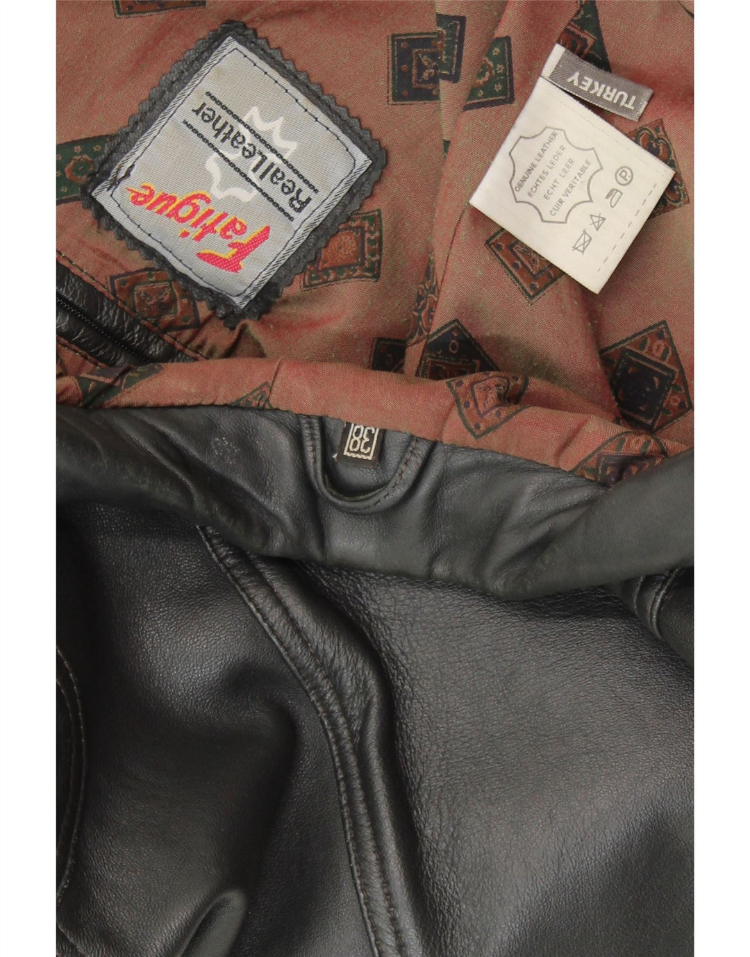 Giacca in pelle da uomo FATIGUE UK 38 Pelle nera media