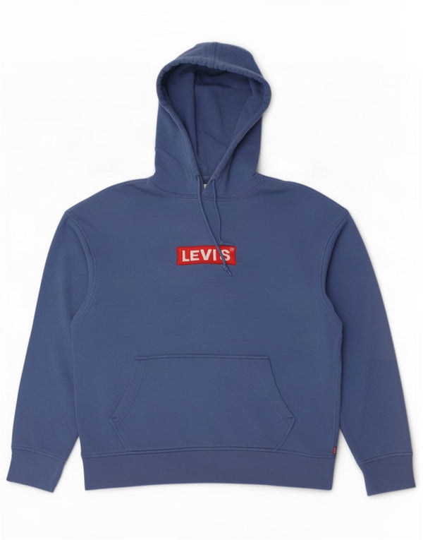 Maglione con cappuccio grafico dalla vestibilità rilassata da uomo Levi's in cotone blu medio