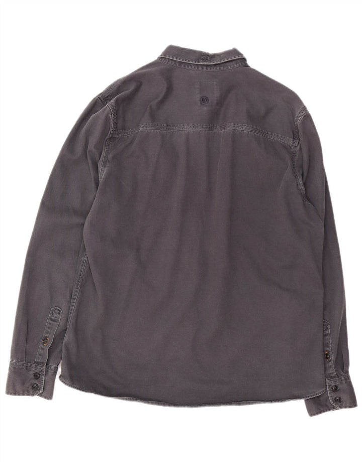 FAT FACE Camicia da uomo grande in cotone grigio