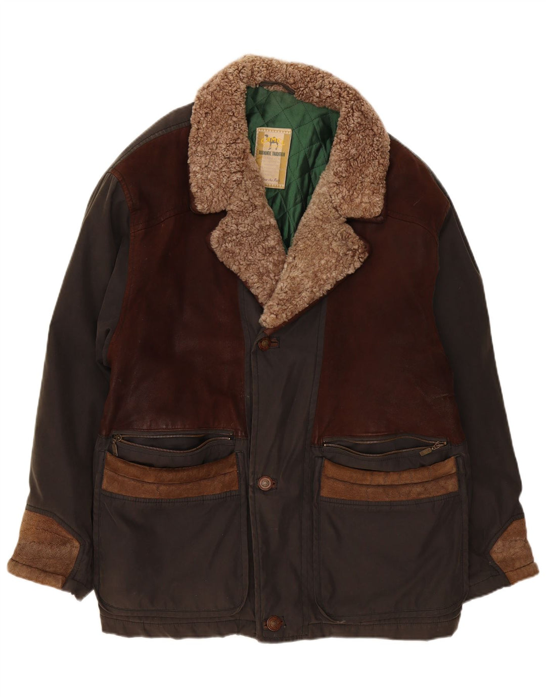 Cappotto giacca a vento da uomo Camel Active IT 56 2XL Cotone color block kaki