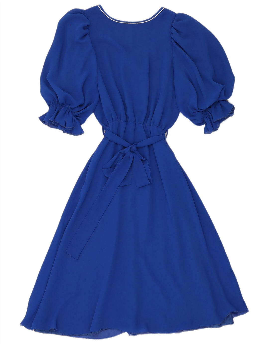 Abito a trapezio da donna vintage IT 40 piccolo poliestere blu