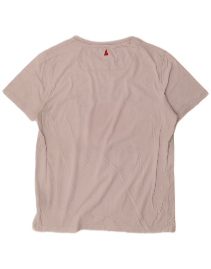 T-shirt grafica da uomo Musto Top in cotone bianco medio