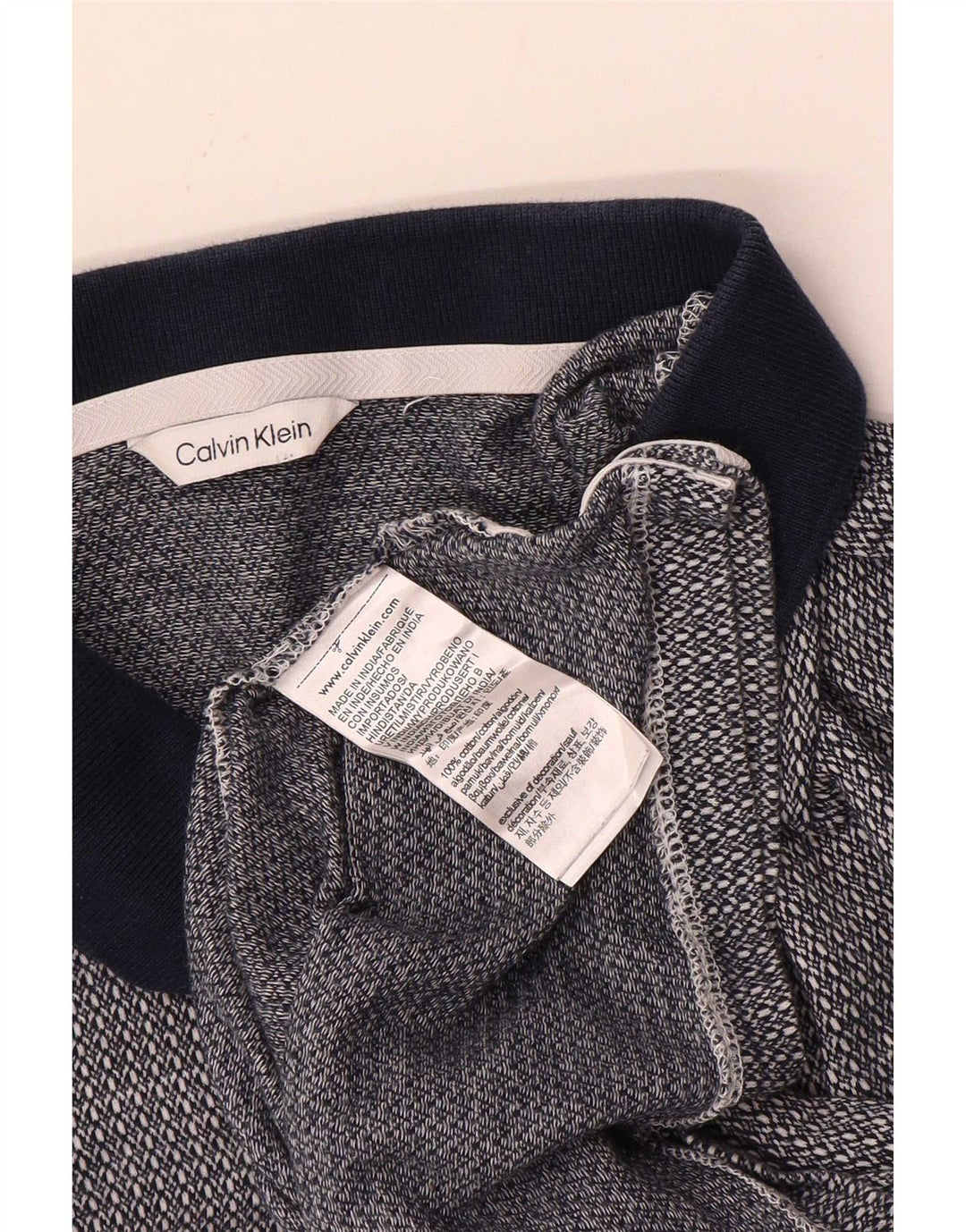 Polo a maniche corte da uomo Calvin Klein medio blu navy screziato